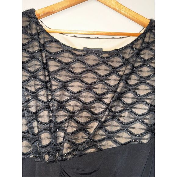 Connected Apparel Size 14 Sparkle Overlay Black Evening Dress Sleeveless Formal - Picture 10 of 15